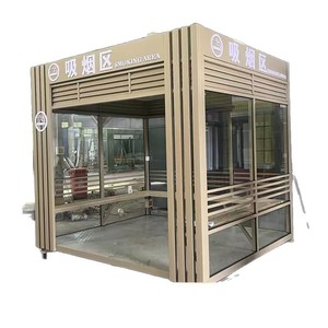 Pabellón para Fumadores de Aleación de Aluminio, Impermeable, para Exteriores, Área de Descanso Pública para Edificios de Oficinas - Product Image 1