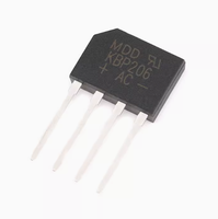 Diode redresseuse en pont KBP206 2A 600V KBP-4 (SIP-4) Monophasée Pleine Onde 2 Ampères 600 Volts KBP 206 en stock