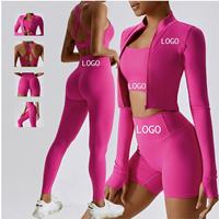 Vêtements de yoga de gym personnalisés grande taille pour femmes vêtements de fitness ensemble de vêtements de sport pour l'entraînement pantalon de levage des fesses pour femmes ensembles de yoga de 4 pièces