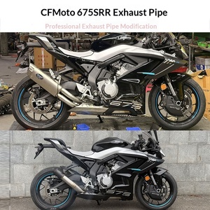 Para Chunfeng 675SR-R/675NK: Modificación de tubo de escape plateado para motocicleta con válvula estilo de fábrica - Product Image 1