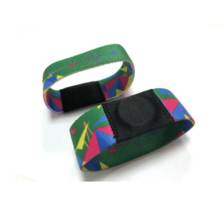 Elastic Woven Embroidered Bracelet Stretchy Polyester Fabric