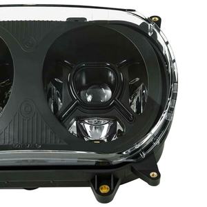 Doppio <span class=keywords><strong>proiettore</strong></span> per fari a doppio <span class=keywords><strong>led</strong></span> adatto per Harley Touring Road Glide 2015-2020 parti di ricambio nero/cromato - Product Image 4