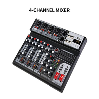 TNH MC-MX04S MX06S Console de mixage audio professionnelle 4/6 canaux Mélangeur de musique avec USB Bluetooth Reverb Mute pour l'enregistrement en studio