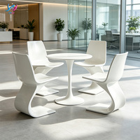 Ensemble de salle à manger de luxe moderne en fibre de verre, design sculptural, couleur personnalisée, écologique, pour hôtels et espaces publics de centres commerciaux