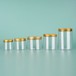Barattolo <span class=keywords><strong>in</strong></span> <span class=keywords><strong>Plastica</strong></span> PET Personalizzato con Etichetta, Contenitore Rotondo a Bocca Larga per Biscotti, Caramelle, Alimenti, Cosmetici e Creme per la Cura della Pelle - Product Image 1