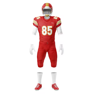 Conjunto de Uniforme de Fútbol Americano, Precio de Fábrica, Diseño Personalizado, Pantalones Cortos de Malla, Uniforme Transpirable 100% Poliéster, Impresión Personalizada para Equipos - Product Image 1