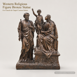 Modern Western <b>Religious</b> Aluminum Alloy Group <b>Statue</b> Holy Family Figure Sculpture Eco Friendly Realistic Texture Church Chapel - Product Image 1