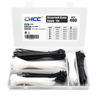 400 attaches-câbles en nylon de tailles variées (4, 6, 8 pouces), attaches autobloquantes robustes, capacité de 18, 40, 50 lb, gestion des câbles