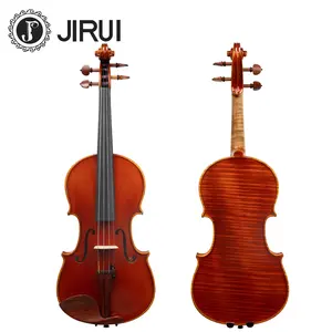 热销高品质小提琴手工制作专业小提琴漂亮火焰枫木高级小提琴4/4乙级颜色仿古深红色