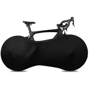 Housse de roue de vélo, noire, d'intérieur, Anti-poussière, à haute élasticité, 2 pièces