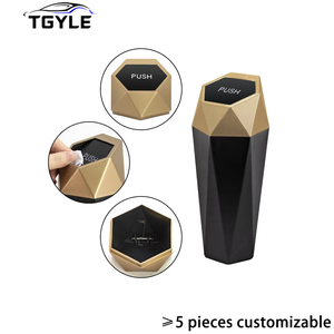 Cubo de Basura Pequeño a Prueba de Fugas para Auto, Hogar y Camping, Portavasos con Forma de Diamante, Mini Contenedor de Basura, Regalo de Lujo para Auto - Product Image 1