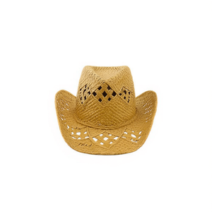 Sombrero de vaquero hecho a mano con diseño de diamantes calados, estilo étnico, para verano - Product Image 1