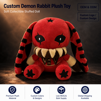 OEM ODM Kustom Boneka Kelinci Pierrot Plush Gothic Kawaii Menyeramkan Lucu Gantungan Kunci Mainan Seni Desainer Produsen Grosir Massal
