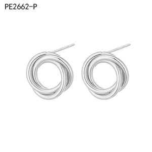 Amy Amy Fashion <b>Stud</b> Earrings <b>Silver</b> Plated Geometric Design For Women PE2662 - Product Image 1