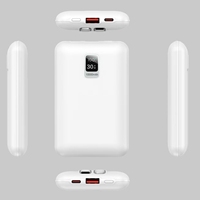 Batterie externe portable 10000mAh avec charge rapide 22.5W, câbles doubles intégrés, affichage numérique LED, batterie externe compacte