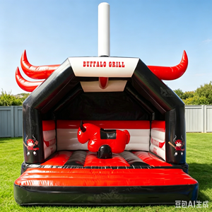 Arène de jeu gonflable thème western 5x4m avec <span class=keywords><strong>taureau</strong></span> mécanique, équipement gonflable <span class=keywords><strong>d</strong></span>'extérieur pour la location et les événements - Product Image 1