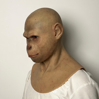 Masque de singe en silicone réaliste pour la tête entière, accessoire amusant pour cosplay, Halloween, farces, maquillage et déguisement