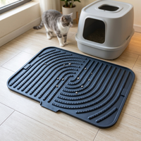 Tapis de Litière en Silicone Antidérapant Imperméable et Pliable Anti-Tracking pour Chats