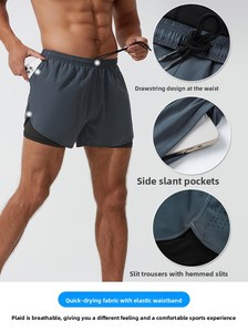 Nouveau Gilet <span class=keywords><strong>de</strong></span> Sport en Polyester pour <span class=keywords><strong>Homme</strong></span> 2026 – Idéal pour l'Entraînement <span class=keywords><strong>de</strong></span> Football et <span class=keywords><strong>de</strong></span> Basketball Estival – Séchage Rapide, Haute Élasticité – Short Décontracté pour <span class=keywords><strong>Homme</strong></span> - Product Image 2