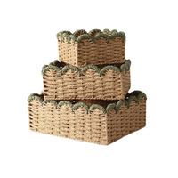 Panier de rangement multifonctionnel en corde de papier tressée, rectangulaire, moderne, simple, écologique, personnalisé par Girida, grande capacité