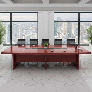 Xindalong Conference <b>Table</b> Rectangular Solid Wood Meeting Room Desk Chair Set Modern Business Negotiation Furniture - Product Image 3