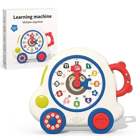 Erken eğitim Montessori çocuklar öğrenme saat eşleştirme bilişsel eğitim oyuncak ile müzikli ışık