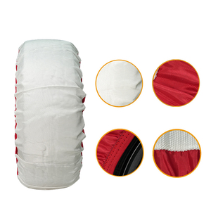 <span class=keywords><strong>Chaussettes</strong></span> à <span class=keywords><strong>neige</strong></span> pour camion BOHU, blanc/rouge, 205-225 mm, couvre-<span class=keywords><strong>pneus</strong></span> antidérapants pour routes glacées/pluvieuses/neigeuses, installation facile - Product Image 2