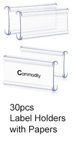 โปรโมชั่นเดือนมีนาคม ตะกร้าลวดพร้อมป้าย PVC แบบกำหนดเอง ที่หนีบป้ายราคาพร้อมเทปกาวสำหรับชั้นวางลวดและตะขอติดผนัง - Product Image 3