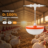 Lampu LED Peternakan Unggas 0-100% Dapat Diredupkan, Tahan Air IP67, 48V DC, Plug and Play, Konektor Cepat, Bebas Kedip, Penerangan Kandang Ayam