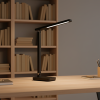 Lampe de bureau LED pliable moderne, lumière de table protectrice pour les yeux avec 3 modes de couleur, variateur tactile, lampe de lecture réglable pour le bureau et la maison