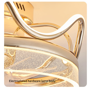 Vàng đơn giản phòng ăn pendent Đèn quạt Đèn chùm phòng khách thiết kế mới sang trọng vàng trang trí Đèn quạt trần - Product Image 5