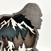 Décoration Murale et de Table en Bois Bigfoot Sasquatch pour la Chasse en Forêt, Figurine Sasquatch en Forme d'Animal, Cadeau