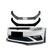 Spoiler avant en ABS noir brillant et motif carbone, modification adaptée à la Volkswagen Polo MK5 6C GTI 2015-2018