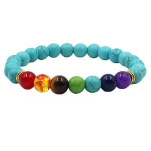 Yumfeel — <span class=keywords><strong>Bracelet</strong></span> en perles multicolores naturelles, en pierre volcanique noire, diffuseur des <span class=keywords><strong>7</strong></span> <span class=keywords><strong>chakras</strong></span>, vente en gros - Product Image 3