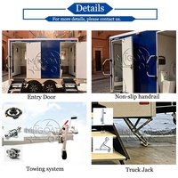 Remorque WC portable 2 postes, carrosserie bleue, double essieu, avec urinoir, lavabo et miroir, pour service de location événementiel haute capacité