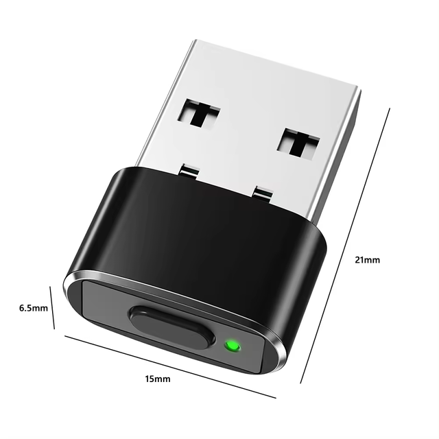 Mini Optical USB Mouse Jiggler with ON/OFF Button Plug-and-Play Office Automatic Undetectable Mouse Movement Simulator