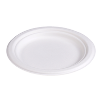 Assiette ronde de 10 pouces en fibre de canne à sucre, certifiée BPI, à base de plantes, biodégradable