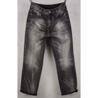Jean en denim premium pour homme, coupe droite et bootcut, délavé, effet boue, usé et déchiré