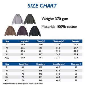 Sudadera con capucha para hombre con estampado personalizado de 370g de peso pesado 2025 otoño americano Vintage desgastado lavado de nieve teñido liso ecológico - Product Image 5