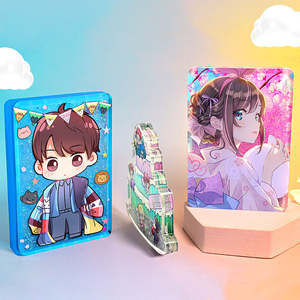 Porte-clés <span class=keywords><strong>Mahjong</strong></span> <span class=keywords><strong>en</strong></span> acrylique personnalisé avec sable mouvant, design liquide et fonction de clip - Anime/Objet de collection - Product Image 2