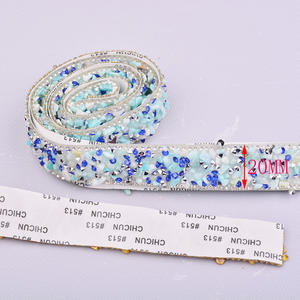 接着剤付き20mm樹脂製ホットドリル衣料品アクセサリーDIY手作りカラーグラベルラインストーンステッカーダイヤモンドストリップジュエリーシャンク - Product Image 3