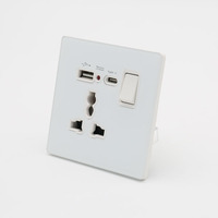 Prise murale USB Type-C BENDI C45 16A IP22, panneau en verre trempé ignifuge pour PC industriel, contact en cuivre pur, 250V, hôpital