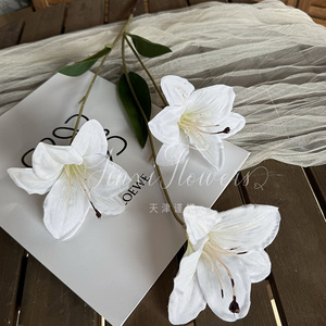 Fleurs d'amarilles artificielles Jinxi en soie à 3 têtes pour décorations de mariage et de maison - Product Image 4