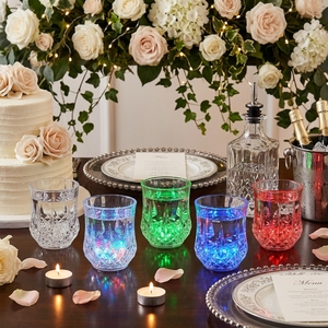 Vasos de Cristal Facetado LED de 7oz con Luz RGB Multicolor Intermitente para Bodas, Fiestas, Bares Nocturnos, Clubes, Cumpleaños y Eventos - Product Image 3