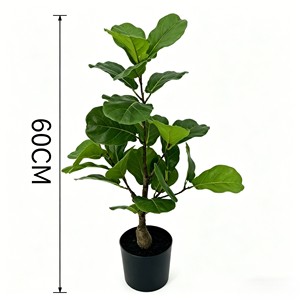 Artificial <b>Tree</b> Green Potted with Piano Leaf Banyan Ornaments for Living Room Floor Simulation - Product Image 2