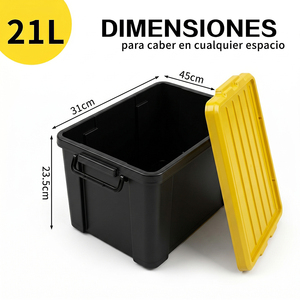 Contenedor de Almacenamiento Reforzado ELE-GATE de 21L, Caja de Plástico Libre de BPA con Tapa - Product Image 4