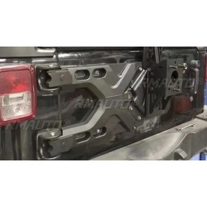 Support de roue de secours en alliage d'aluminium pour Jeep Wrangler JK 2007-2017, support de roue de secours en forme de feuille de lotus, charnières renforcées, accessoires de voiture - Product Image 3