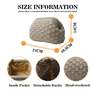 Nuevo Bolso de Mano Tejido para Mujer con Logotipo Personalizado, Bolso de Playa de Verano, Bolso Tipo Dumpling Pequeño, Bolso Bandolera Tejido <span class=keywords><strong>a</strong></span> Crochet - Product Image 4