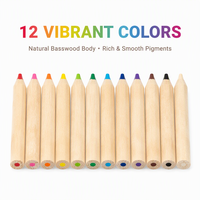 Ensemble de crayons de couleur à motifs d'animaux mignons avec taille-crayon, fournitures scolaires pour enfants, vente en gros
