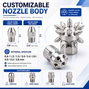 360. Stainless Steel Rotary Multi-Head Cleaning Nozzle Straight Jet <b>Spray</b> for Construction Surface <b>Cleaner</b> - Product Image 5